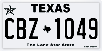 TX license plate CBZ1049