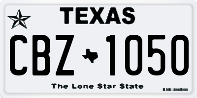 TX license plate CBZ1050