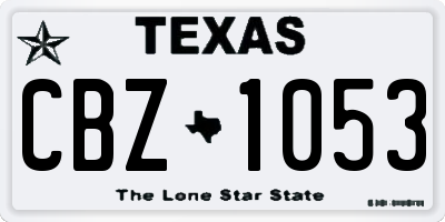TX license plate CBZ1053