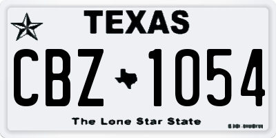 TX license plate CBZ1054