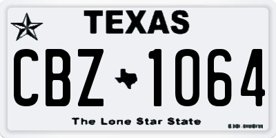 TX license plate CBZ1064