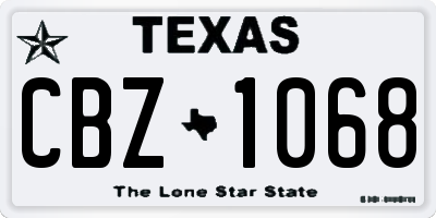 TX license plate CBZ1068