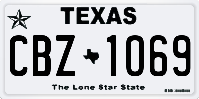 TX license plate CBZ1069