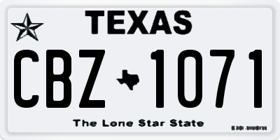 TX license plate CBZ1071