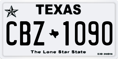 TX license plate CBZ1090