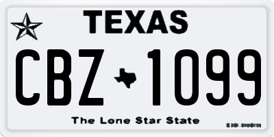 TX license plate CBZ1099