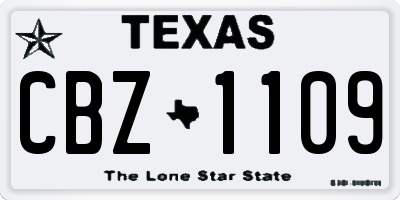 TX license plate CBZ1109