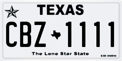 TX license plate CBZ1111