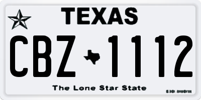TX license plate CBZ1112