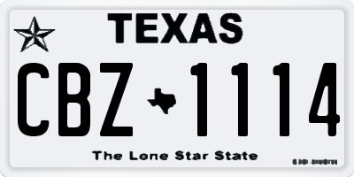 TX license plate CBZ1114