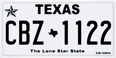 TX license plate CBZ1122