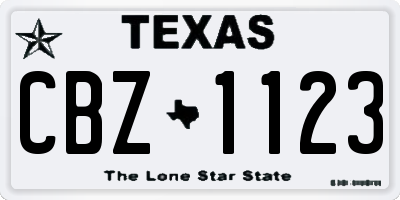 TX license plate CBZ1123