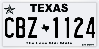 TX license plate CBZ1124