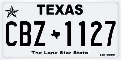 TX license plate CBZ1127