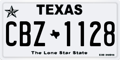 TX license plate CBZ1128