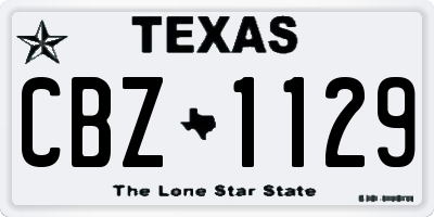TX license plate CBZ1129