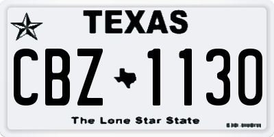 TX license plate CBZ1130