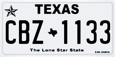 TX license plate CBZ1133
