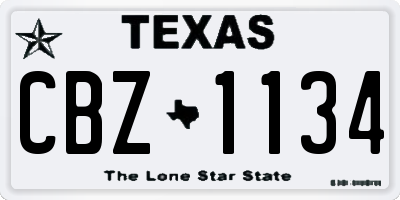TX license plate CBZ1134