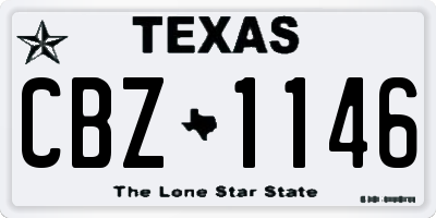 TX license plate CBZ1146