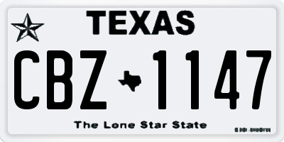 TX license plate CBZ1147