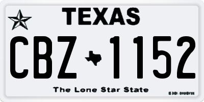 TX license plate CBZ1152