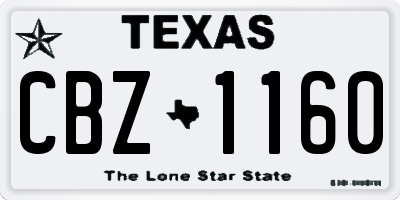 TX license plate CBZ1160