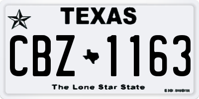 TX license plate CBZ1163