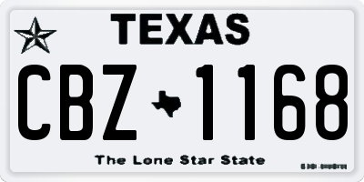 TX license plate CBZ1168