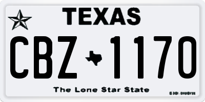 TX license plate CBZ1170