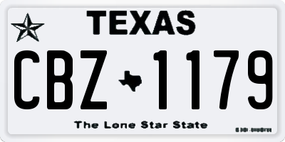 TX license plate CBZ1179