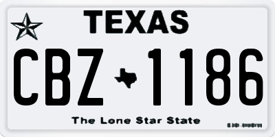 TX license plate CBZ1186