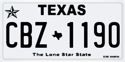 TX license plate CBZ1190