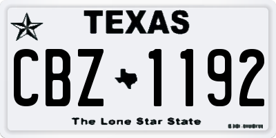 TX license plate CBZ1192