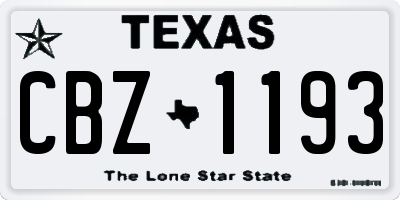 TX license plate CBZ1193