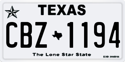 TX license plate CBZ1194