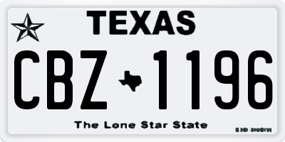 TX license plate CBZ1196