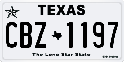 TX license plate CBZ1197