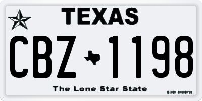TX license plate CBZ1198