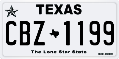 TX license plate CBZ1199