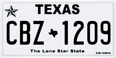 TX license plate CBZ1209