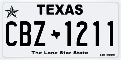 TX license plate CBZ1211