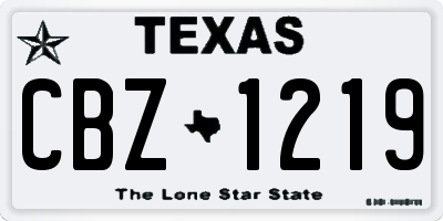 TX license plate CBZ1219