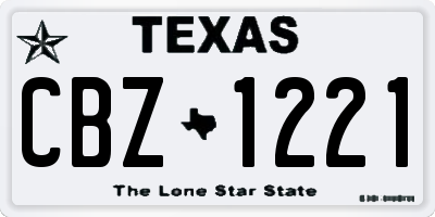 TX license plate CBZ1221