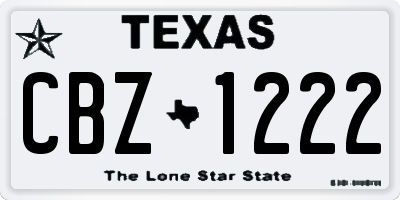 TX license plate CBZ1222