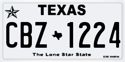 TX license plate CBZ1224