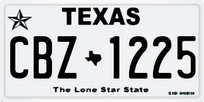 TX license plate CBZ1225