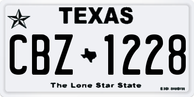 TX license plate CBZ1228