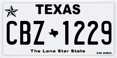 TX license plate CBZ1229
