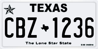 TX license plate CBZ1236